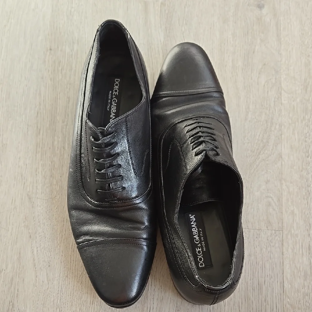 Dolce & Gabbana Men's Vero Cuoio Dark Leather Lace Oxfords Size 8.5
